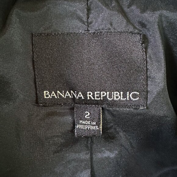 Banana Republic Tweed Moto Jacket Sz 2 Waterfall Front Asymmetrical Zip Academia - Picture 6 of 8